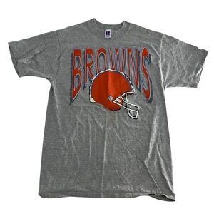 Vintage Cleveland Browns‎ Shirt Mens Large Grey Big Helmet Riddell 90s USA NFL